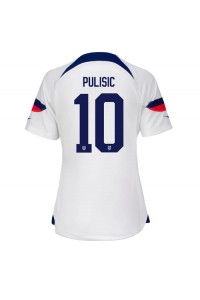 Yhdysvallat Christian Pulisic #10 Jalkapallovaatteet Naisten Kotipaita MM-kisat 2022 Lyhythihainen